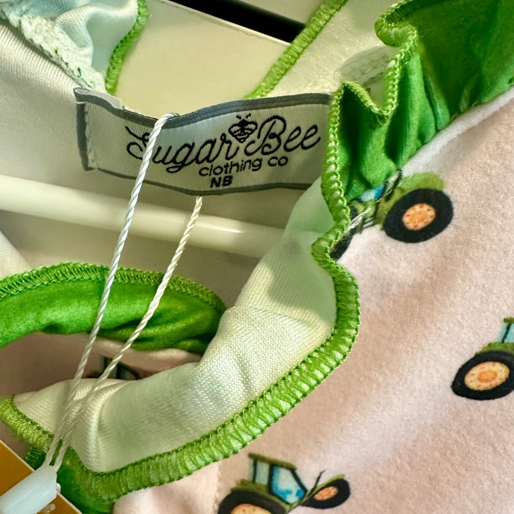 SugarBee Clothing Co. - Precious Ruffle Buttflap Tractor Pajamas - BNWT! - Picture 6 of 6